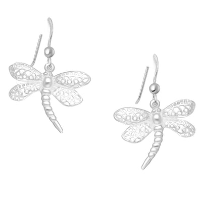 Sterling Silver Dragonfly Dangly Earrings