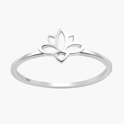 Sterling Silver Tiny Lotus Flower Ring