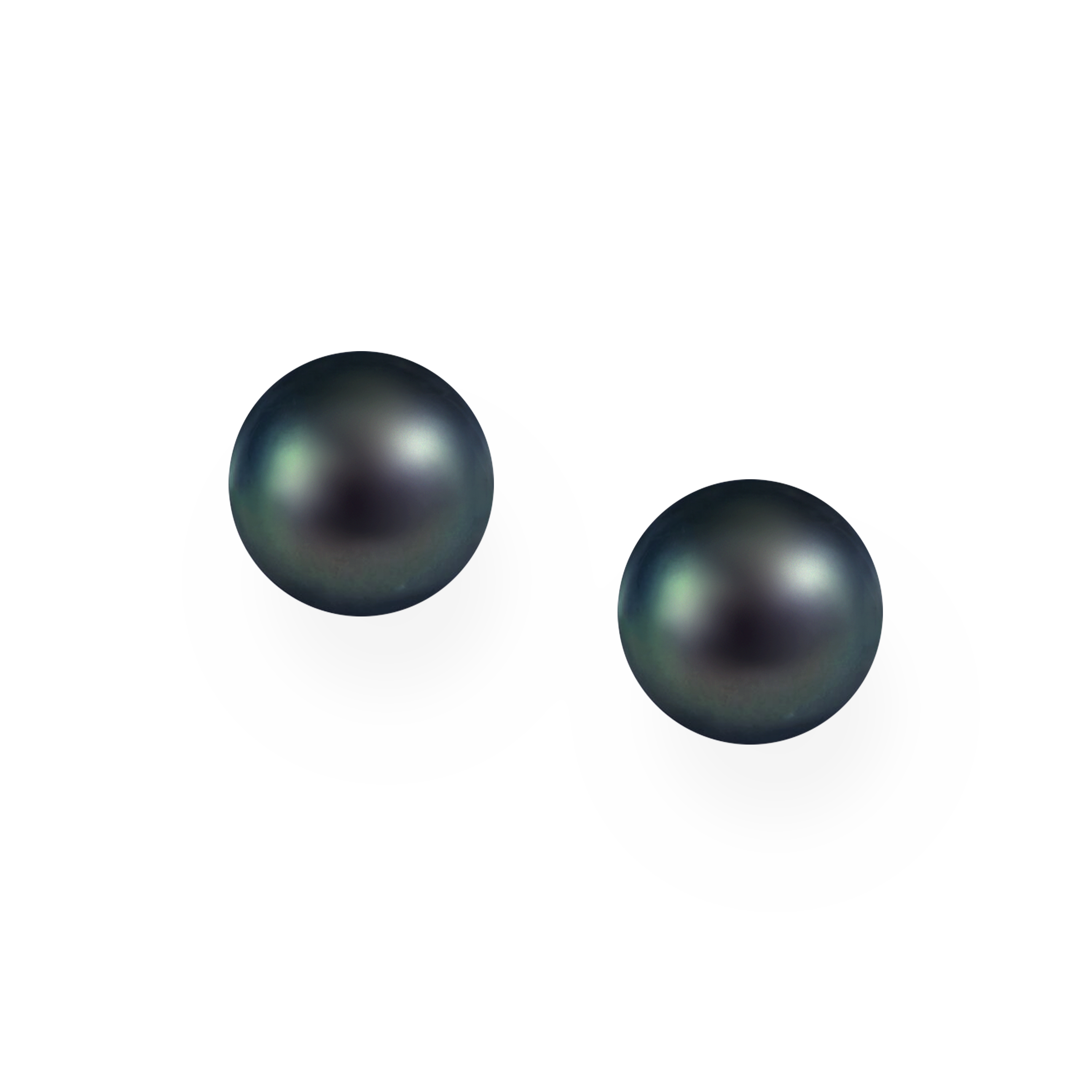Black Freshwater Pearl Stud Earrings - 9 mm