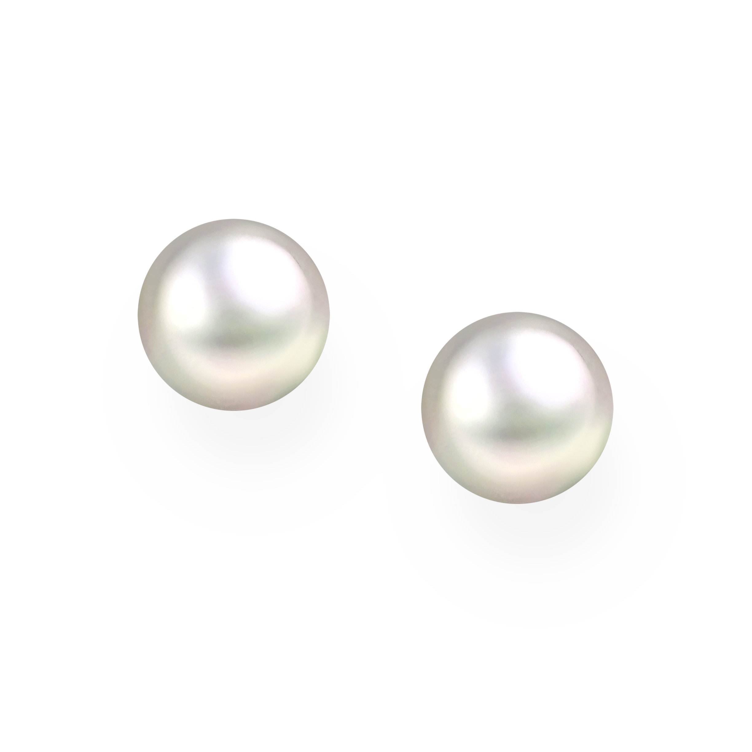 White Freshwater Pearl Stud Earrings - 9 mm
