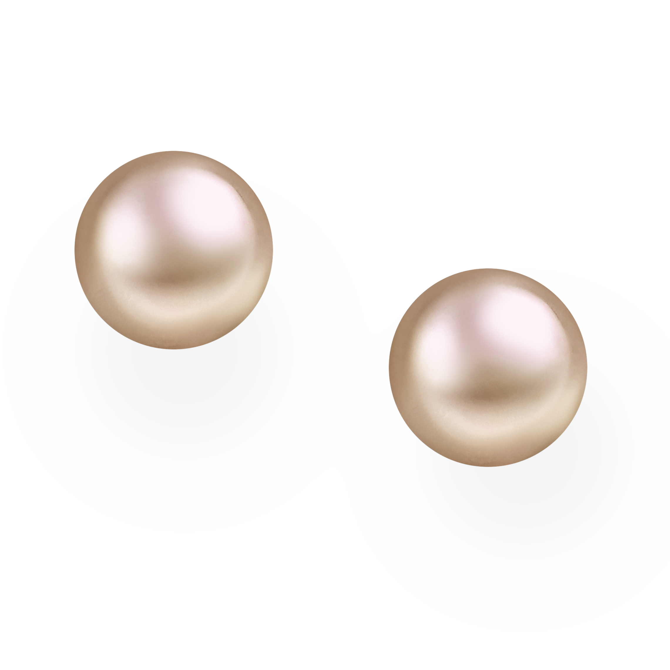 Peach Freshwater Pearl Stud Earrings - 12 mm