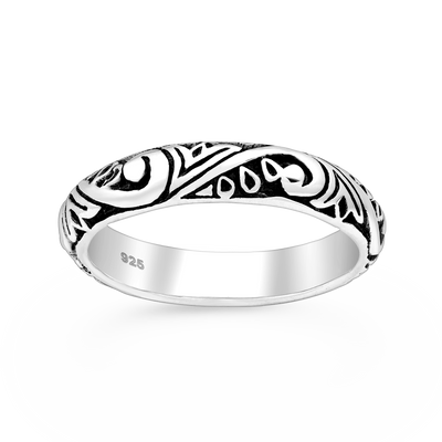 Sterling Silver Koru Band Ring