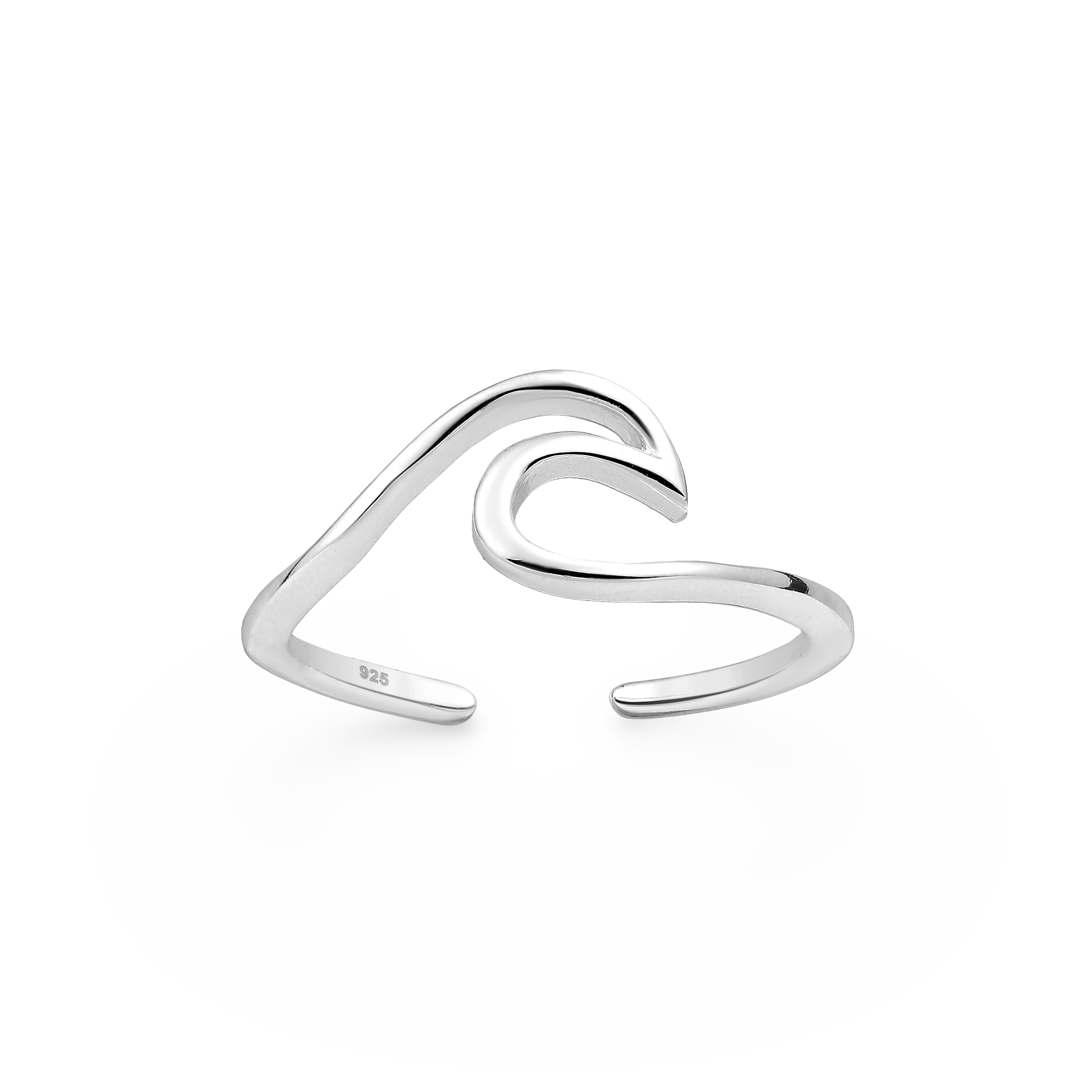 Sterling Silver Wave Toe Ring