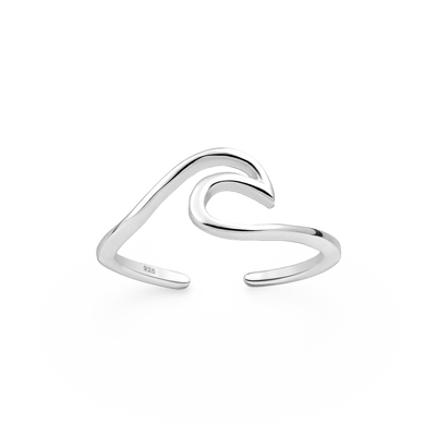 Sterling Silver Wave Toe Ring