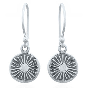 Sterling Silver Sunburst Dangly Earrings