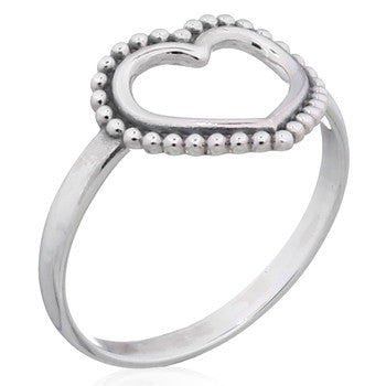Sterling Silver Oxidised Heart Ring