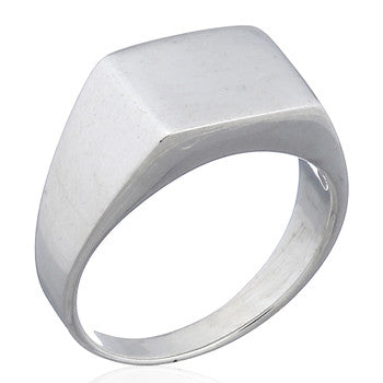 Sterling Silver Rectangle Signet Ring - Unisex