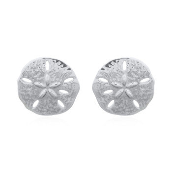Sterling Silver Sand Dollar Stud Earrings