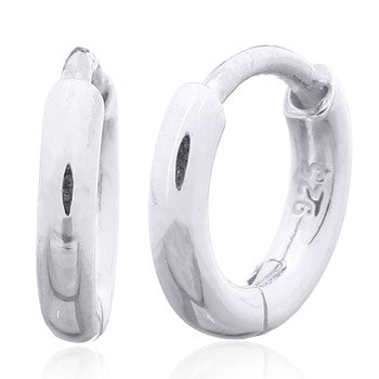 Silver Silver Huggie Earrings