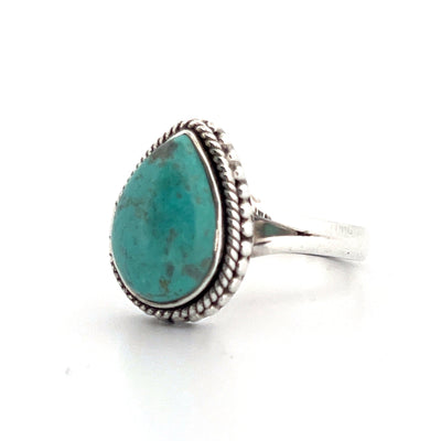 Sterling Silver Tear Drop Turquoise Ring.
