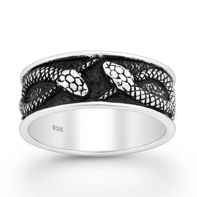 Sterling Silver Oxidized Snake Ring