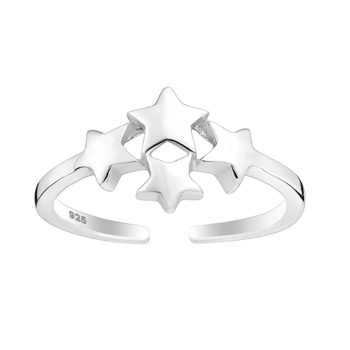 Sterling Silver Star Cluster Toe Ring