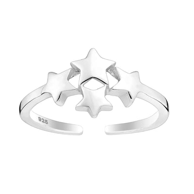 Sterling Silver Star Cluster Toe Ring