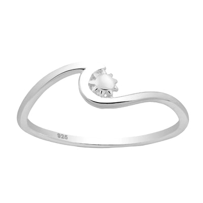 Sterling Silver Wave & Sun Ring