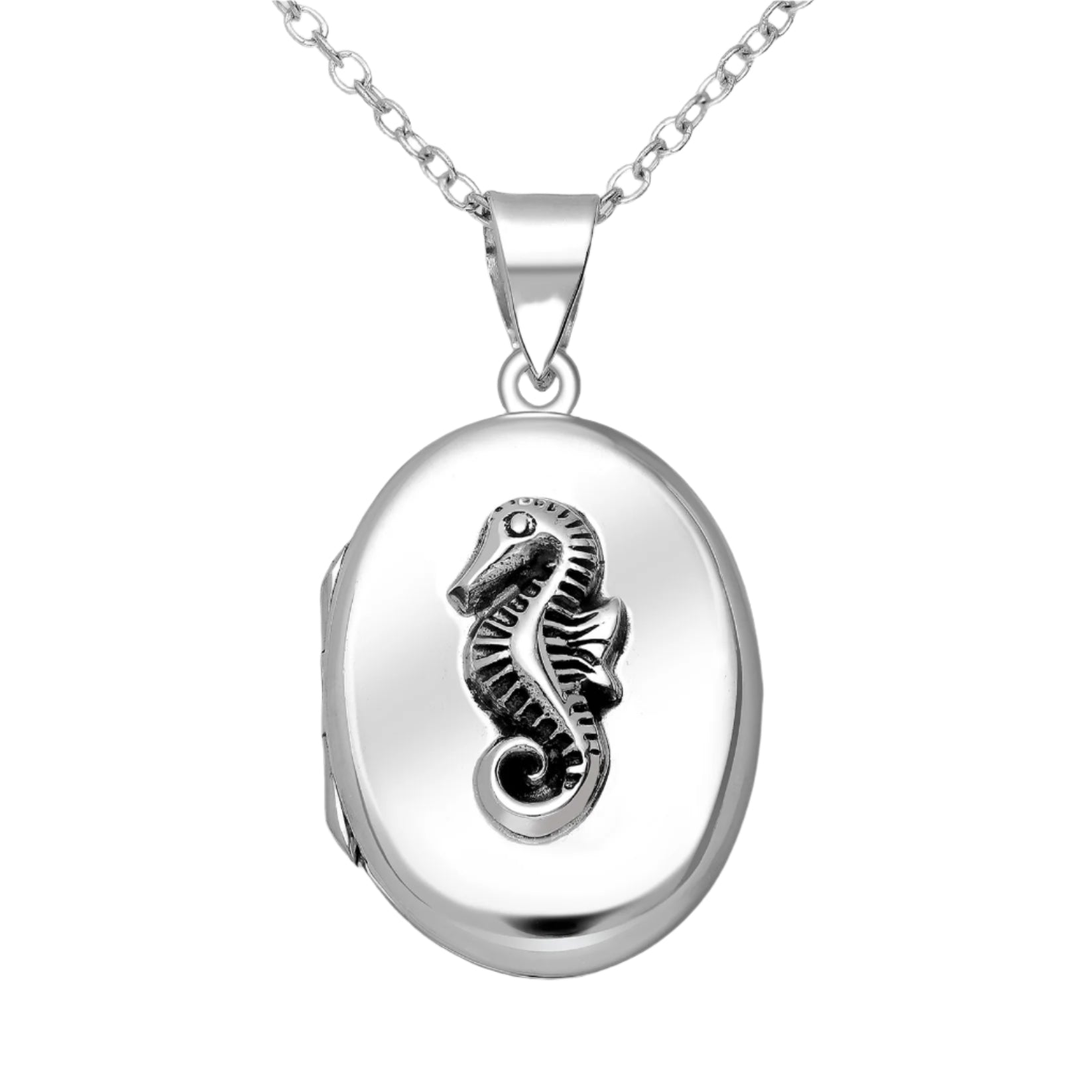 Sterling Silver Sea Horse Locket