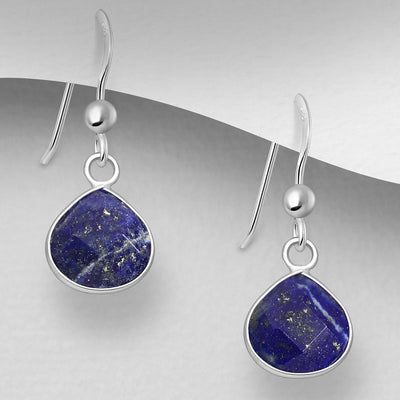 Sterling Silver Lapis Lazuli Dangly Earrings