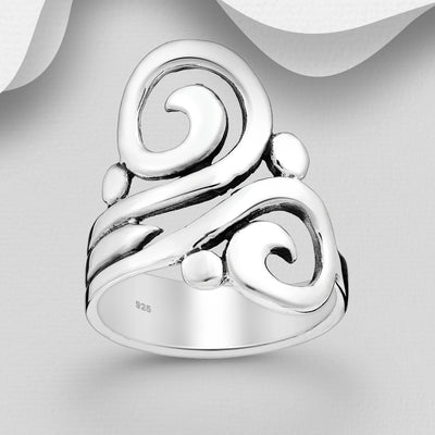 Sterling Silver Koru Spiral Ring