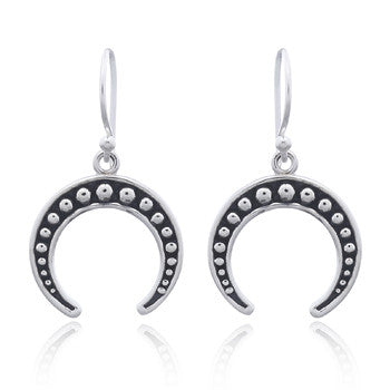 Sterling Silver Moon Crescent Dangly Earrings