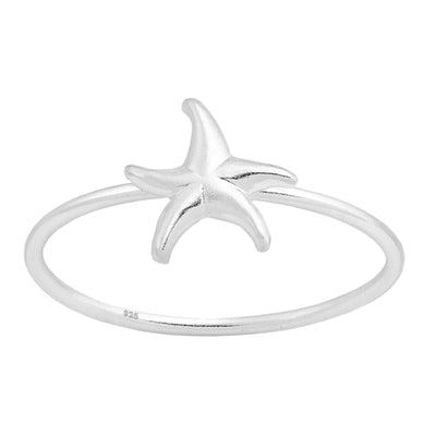 Sterling silver starfish stacker ring delicate