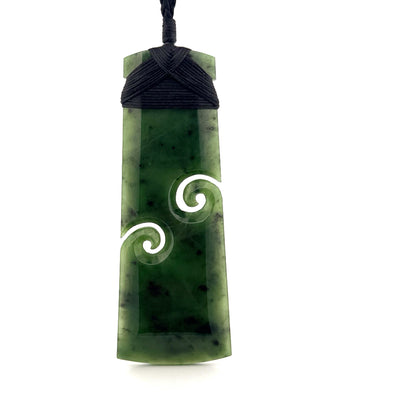 Pounamu Toki with Two Koru Pendant