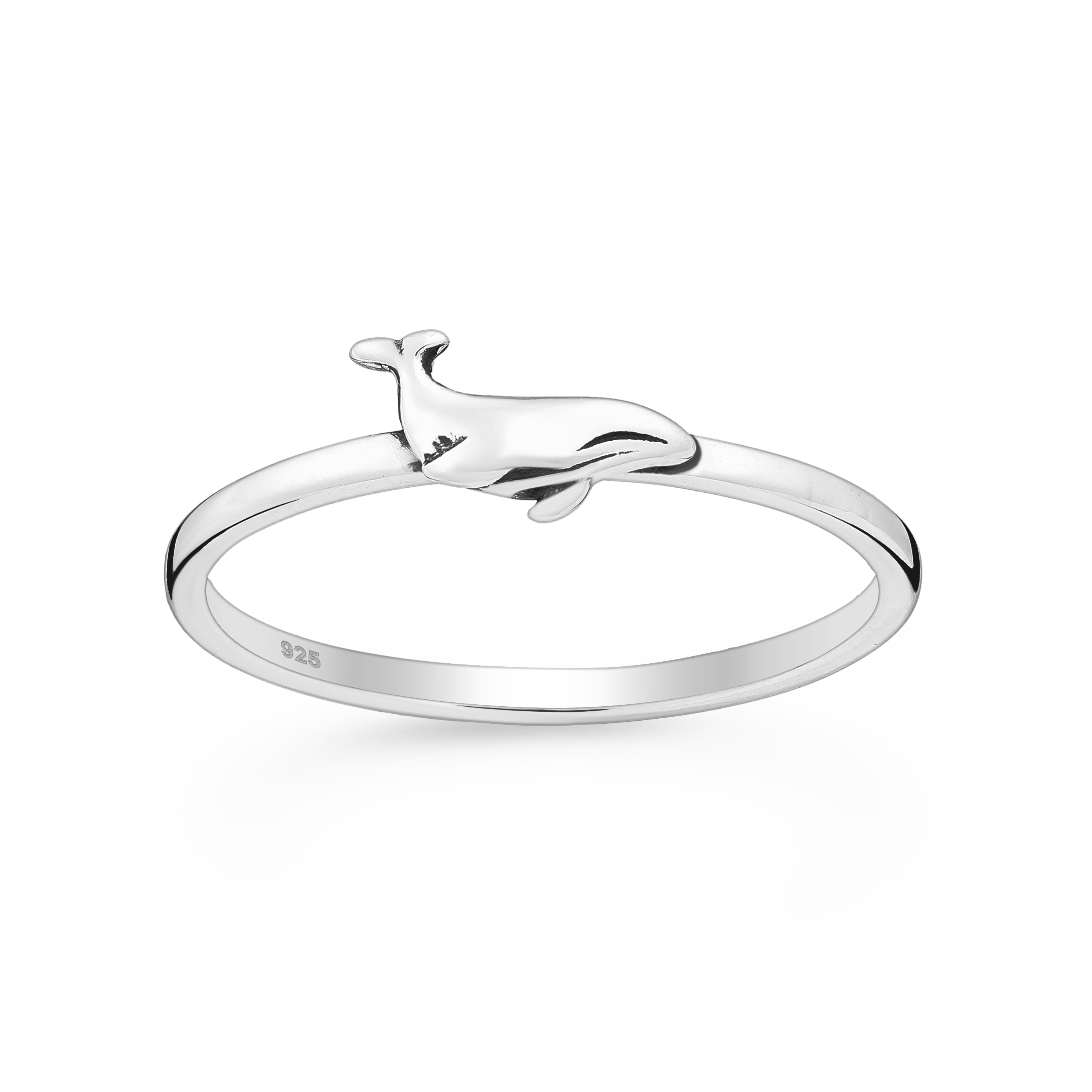 Sterling Silver Dainty Whale Ring Awa Designs Ltd