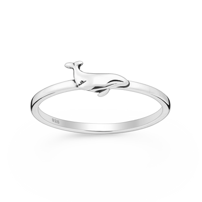 Sterling Silver Dainty Whale Ring