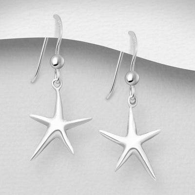 Sterling Silver Dangly Starfish Earrings