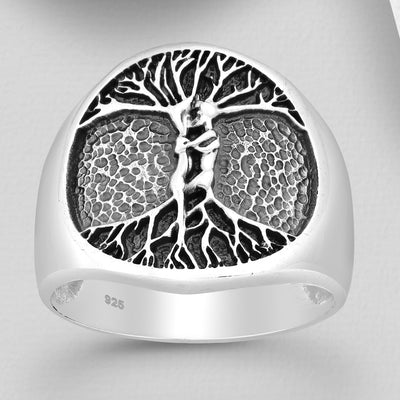 Sterling Silver Tree of Life Chunky Ring