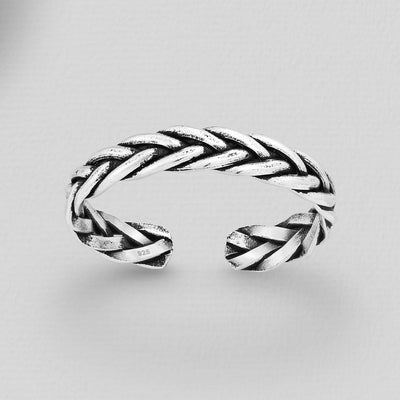 Sterling Silver Weave pattern Toe Ring
