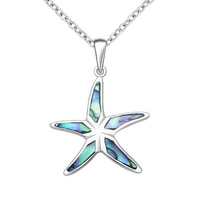 Sterling Silver & Paua Shell Starfish Pendant