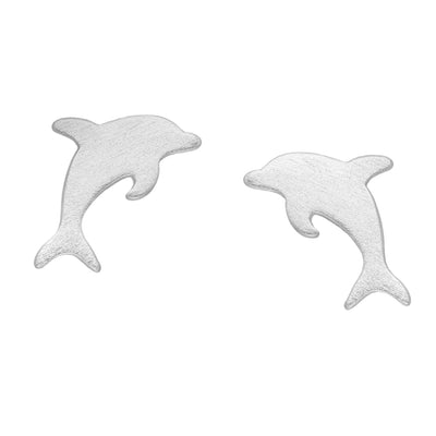 Sterling Silver Dolphin Stud Earrings