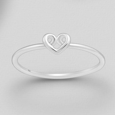 Sterling Silver Knot Heart Ring