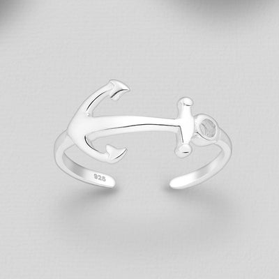 Sterling Silver Anchor Toe Ring