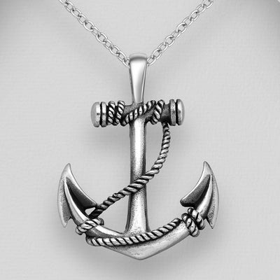 Large Sterling Silver Anchor Pendant