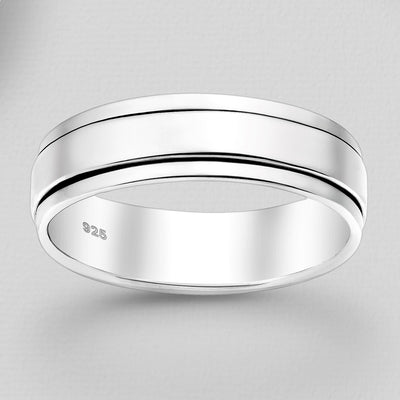 Sterling Silver Plain Spin Ring
