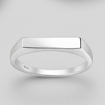 Sterling Silver Engravable Bar Ring