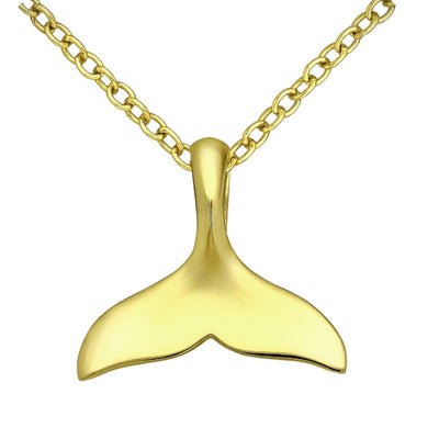 Gold Whales Tail Pendant