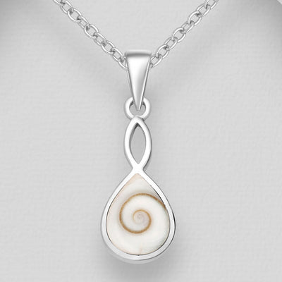 Sterling Silver Cats Eye Shell Pendant