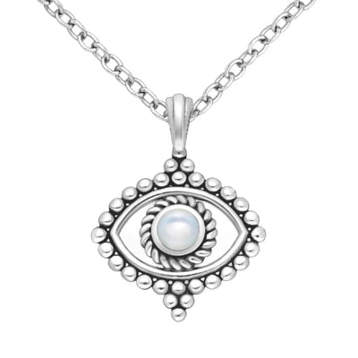 Sterling Silver Evil Eye Mother of Pearl Pendant