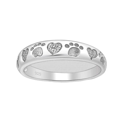 Sterling  Silver Paw Print Ring