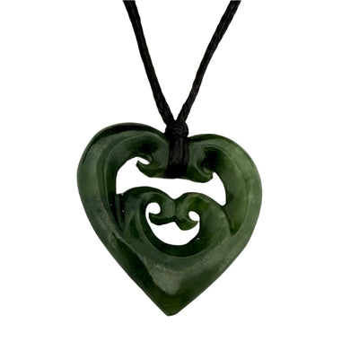 Small Pounamu Manawa & Koru  Pendant