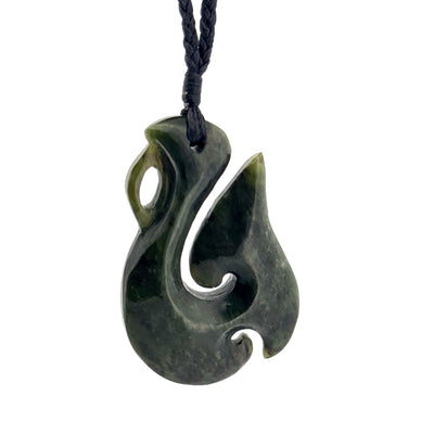NZ Greenstone Hei Matau Pendant
