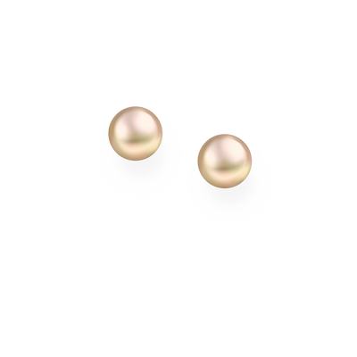 Peach Freshwater Pearl Stud Earrings - 8 mm