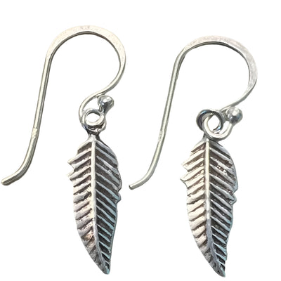 Sterling Silver Silver Fern Dangly Earrings