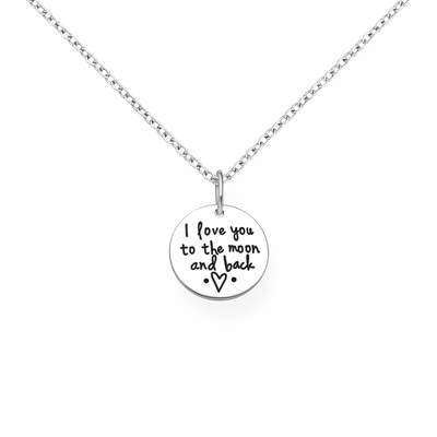 Sterling Silver "I Love You to the Moon & Back" Pendant