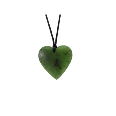 NZ Greenstone Heart Pendant 27 mm