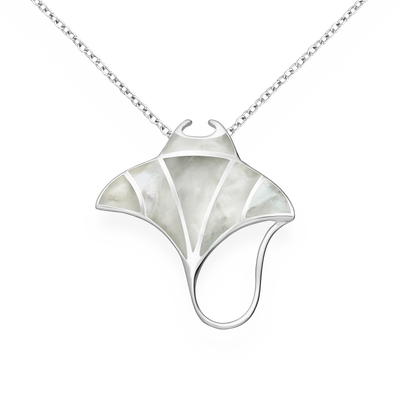 Sterling Silver & Mother of Pearl Shell Stingray Pendant