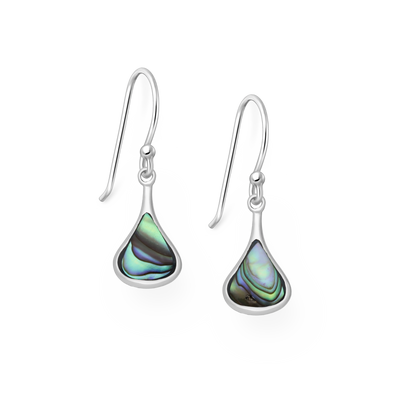 Sterling Silver Paua Shell Dangly Earrings