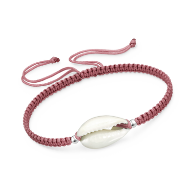 Adjustable Cowrie Shell Bracelet - Light Mahogany