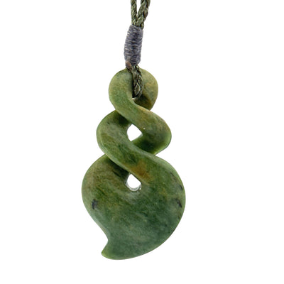 Pounamu Double Pikorua Twist Pendant